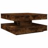 vidaXL Salontafel 360 graden draaibaar 70x70x34,5 cm gerookt eiken