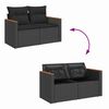 vidaXL Tuin Sofa Set met kussen met opslag 12 pcs Zwart Poly Rattan