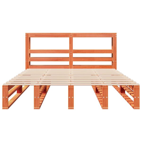 vidaXL Bedframe zonder matras massief grenenhout wasbruin 120x190 cm