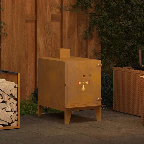 vidaXL Campingkachel 35x50x60 cm cortenstaal