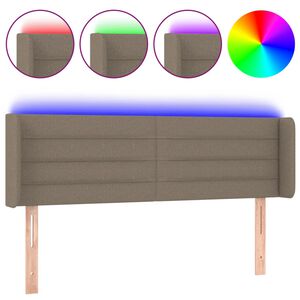 vidaXL Hoofdbord LED 147x16x78/88 cm stof taupe