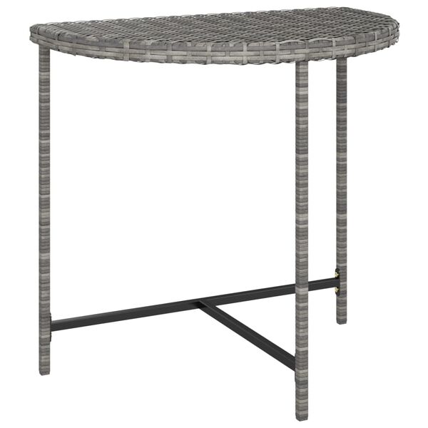 vidaXL Tuintafel 80x50x75 cm poly rattan grijs