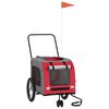 vidaXL Hondenfietstrailer oxford stof en ijzer rood en grijs