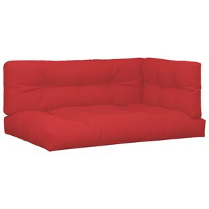 vidaXL Palletkussens 7 st stof rood