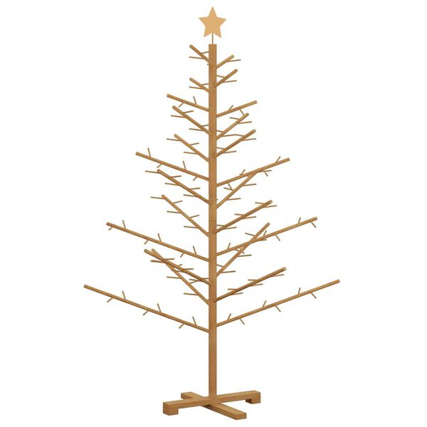 vidaXL Houten kerstboom met standaard Bruin 150 cm Massief grenenhout