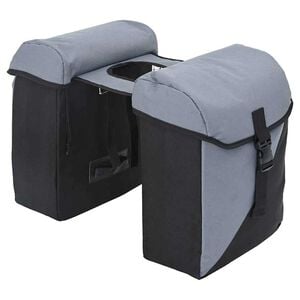 vidaXL Fietstas Grijs en zwart 31,5 x 15,5 x 40 cm Polyester