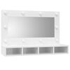 vidaXL Spiegelkast met LED-verlichting 90x31,5x62 cm hoogglans wit