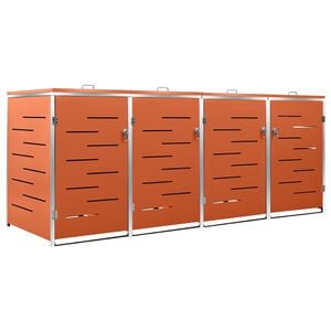 vidaXL Containerberging vierdubbel 276,5x77,5x115 cm roestvrij staal