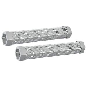 vidaxl Rookbuis 2 st 5 x 5 x 30 cm Roestvrij staal 304 zilver