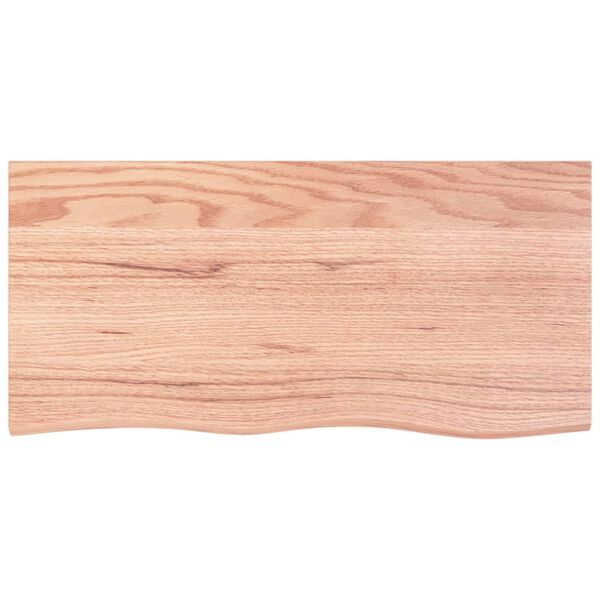 vidaXL Wandschap 100x50x2 cm behandeld massief eikenhout lichtbruin