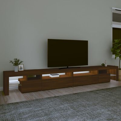 vidaXL Tv-meubel met LED-verlichting 290x36,5x40 cm bruin eikenkleur