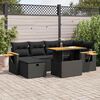 vidaXL 8-delige Loungeset met kussens poly rattan zwart