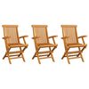 vidaXL Set van 3 opklapbare stoelen voor tuin en buiten, gemaakt van teakhout.