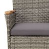 vidaXL 5-delige Bistroset met kussens poly rattan grijs