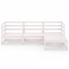 vidaXL 4-delige Loungeset massief grenenhout wit