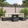 vidaXL Tuin Sofa Set met opslag 6 pcs Zwart Poly riet
