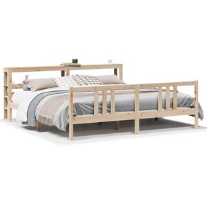 vidaXL Bedframe met hoofdbord massief grenenhout 180x200 cm