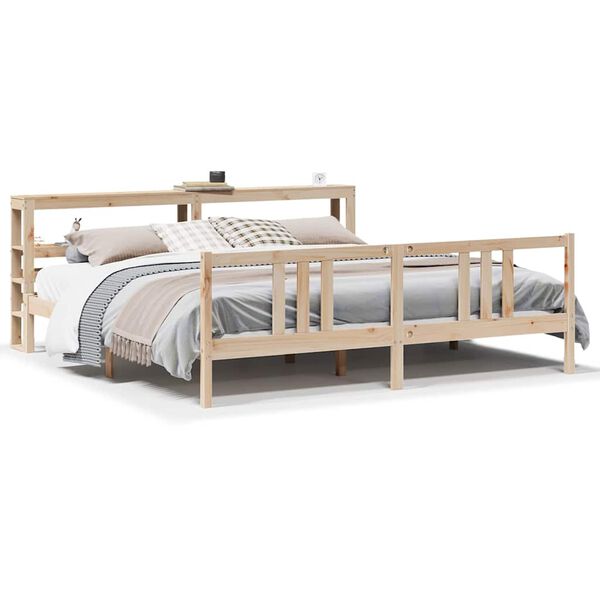 vidaXL Bedframe met hoofdbord massief grenenhout 180x200 cm
