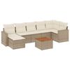 vidaXL 8-delige Loungeset met kussens poly rattan beige