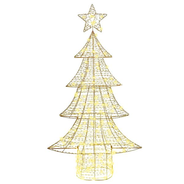 vidaXL Kerstboom met 160 LED Warmwit 151 cm PET