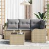 vidaXL Tuin Sofa Set met opslag 5 pcs Zwart poly rattan