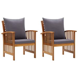vidaXL Tuinstoelen 2 st met kussens massief acaciahout