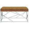 vidaXL Bankje 97 cm fluweel en roestvrij staal bruin