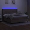 vidaXL Boxspring met matras en LED stof taupe 160x200 cm