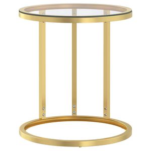 vidaXL Bijzettafel 45 cm gehard glas goudkleurig en transparant