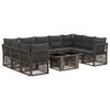 vidaXL Tuinbankenset 10 st Grijs 100 x 55 x 73 cm poly rattan