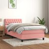 vidaXL Boxspring met matras fluweel roze 100x200 cm