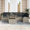 vidaXL Tuin Sofa Set met opslag 7 pcs Lichtgrijs poly rattan