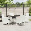 vidaXL Tuin eettafelset met kussen 5 pcs Wit poly rattan