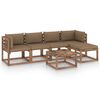 vidaXL 6-delige Loungeset met taupe kussens