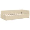 vidaXL Hoekbedframe met hoofdeinde Crème 90 cm x 200 cm Fluweel