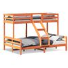 vidaXL Stapelbed massief grenenhout wasbruin 80x200/140x200 cm