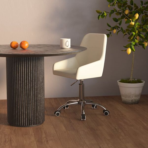 vidaXL Kantoorstoel draaibaar stof cr&egrave;mekleurig