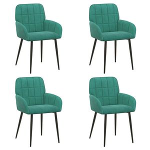 vidaXL Eettafelstoelen 4 st fluweel Turquoise 57 x 50 x 85 cm