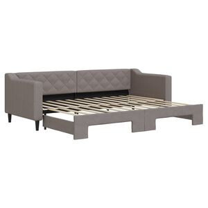 vidaXL Slaapbank met onderschuifbed 80x200 cm stof taupe