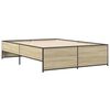 vidaXL Bedframe bewerkt hout metaal sonoma eikenkleurig 120x200 cm