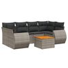vidaXL 7-delige Loungeset met kussens poly rattan grijs