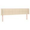 vidaXL Hoofdbord met randen 203x16x78/88 cm stof cr&egrave;mekleurig