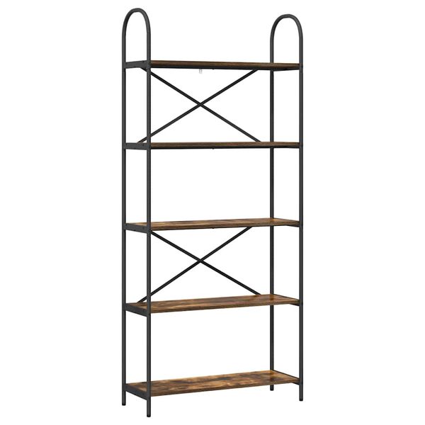 vidaXL Boekenkast Gerookt eiken 80 x 30 x 183 cm Bewerkt hout