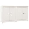 vidaXL Dressoirs 2 st 70x35x80 cm massief grenenhout wit