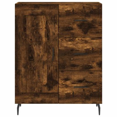 vidaXL Hoge kast 69,5x34x180 cm bewerkt hout gerookt eikenkleurig