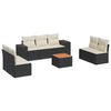 vidaXL 8-delige Loungeset met kussens poly rattan zwart
