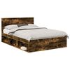 vidaXL Bedframe met hoofdeinde Gerookt eiken 160 x 200 cm Bewerkt hout
