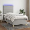 vidaXL Boxspring met matras en LED stof lichtgrijs 100x200 cm
