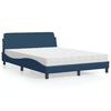 vidaXL Bed met matras "Dover" stof blauw 140x190 cm