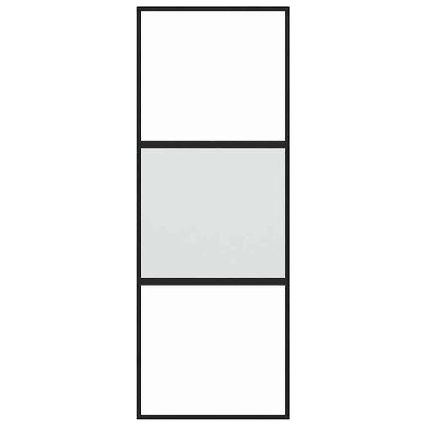 vidaXL Schuifdeur 76x205 cm gehard glas en aluminium zwart